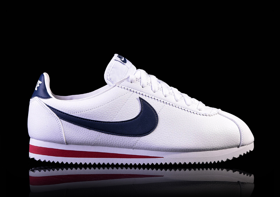 nike cortez white navy red