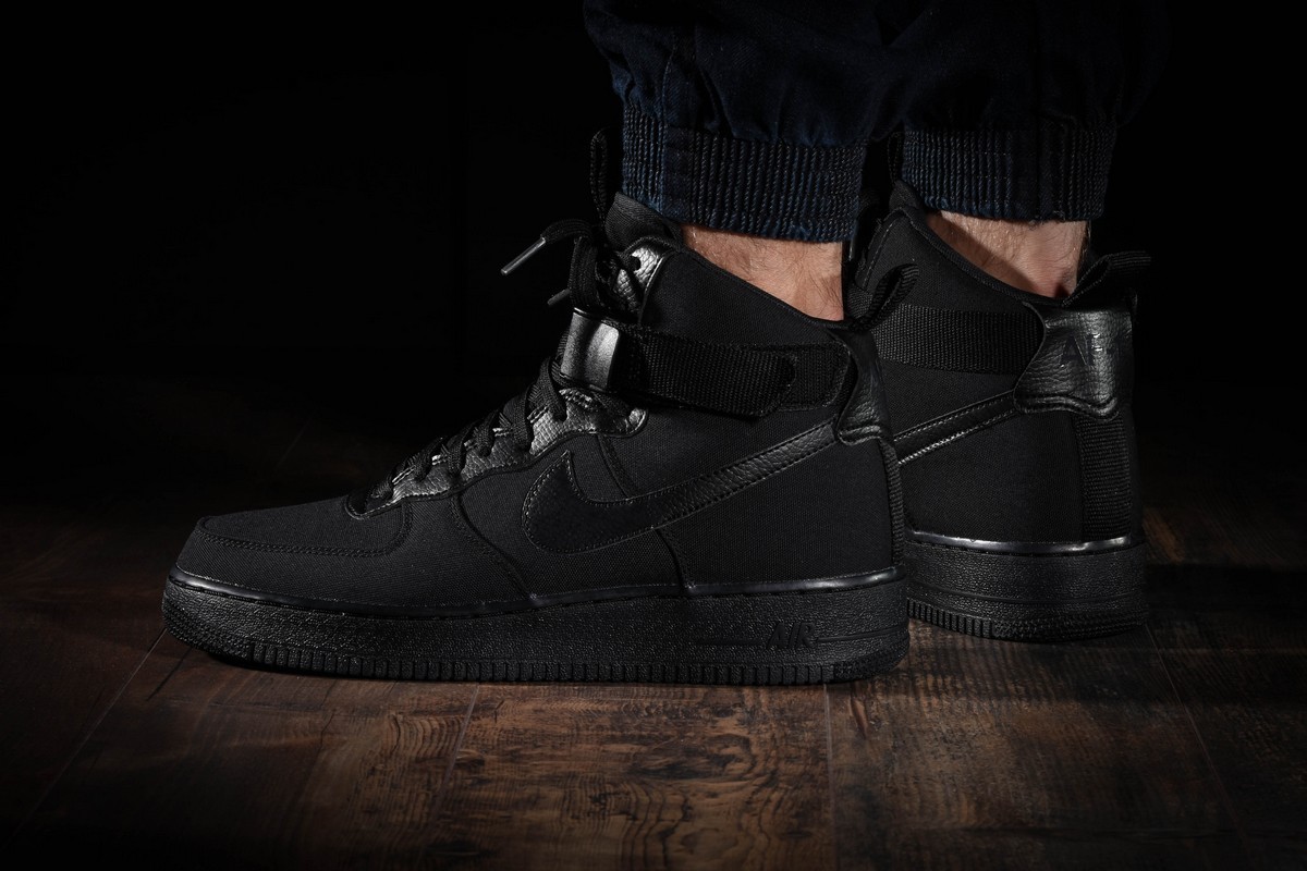 NIKE AIR FORCE 1 HIGH '07 CANVAS BLACK