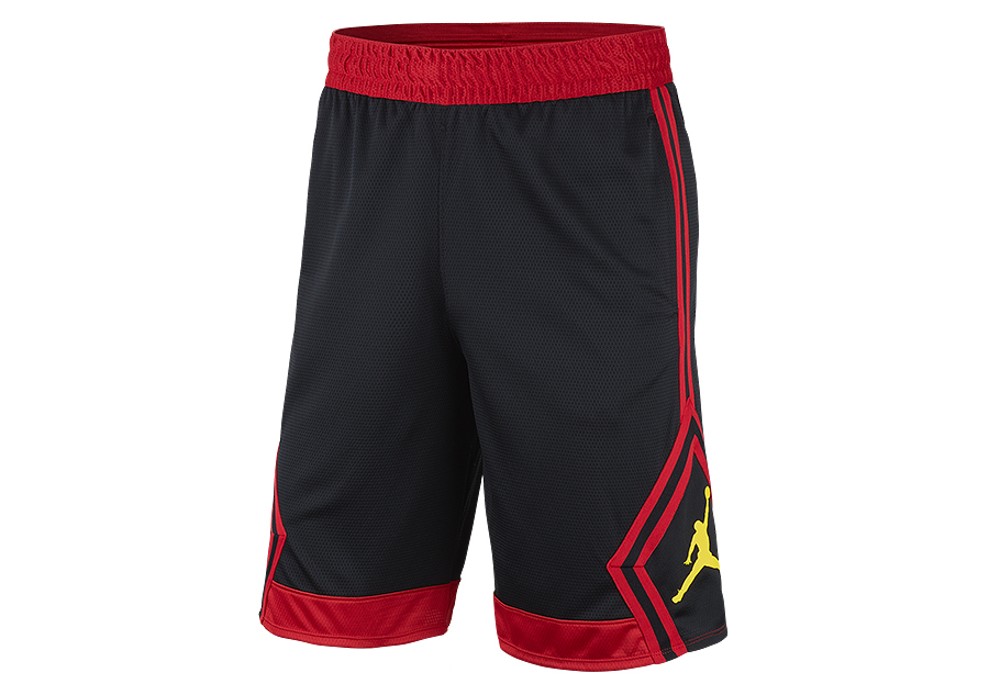 jordan shorts black and red
