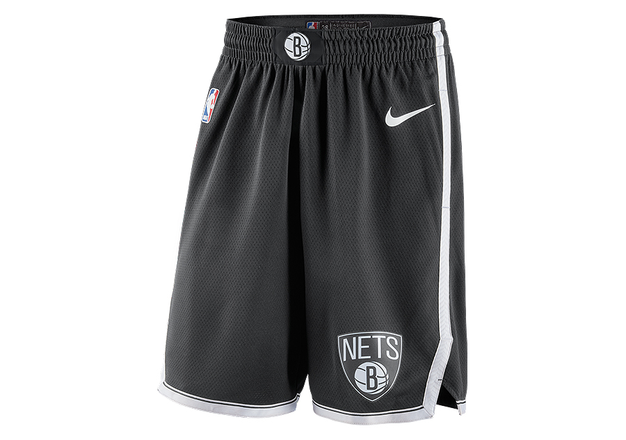 adidas Men's NBA Swingman Brooklyn Nets Short Sleeve Jersey, Black/White, M