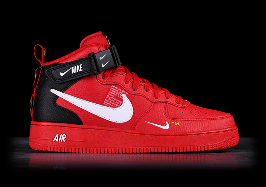 nike air force 1 mid white and red