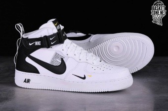 Nike Air Force 1 Mid 07 LV8, 804609-103, White/Black, Mens Basketball, Size  11.5