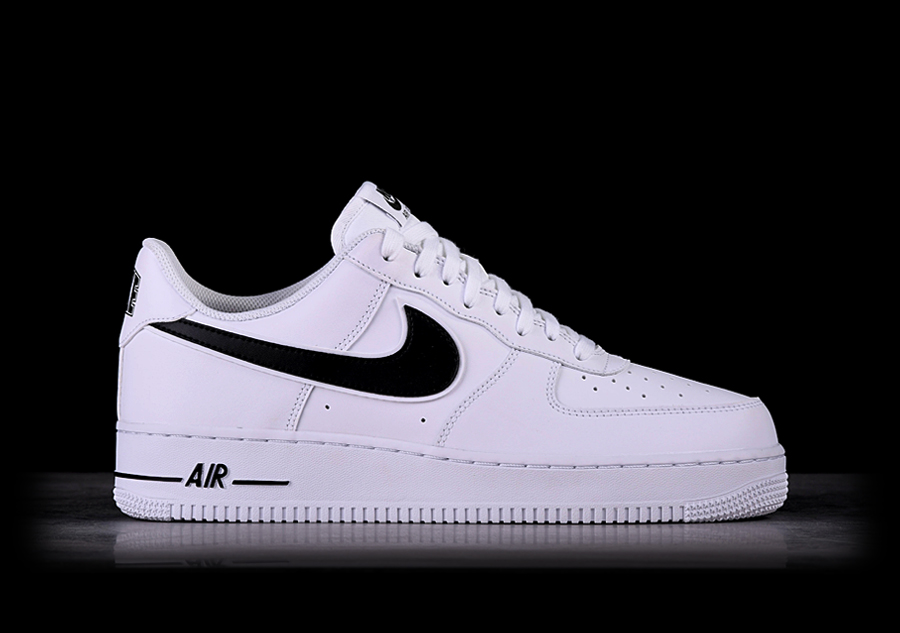 white nike air forces with black swoosh