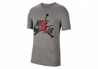 NIKE AIR JORDAN CLASSICS CREW TEE CARBON HEATHER