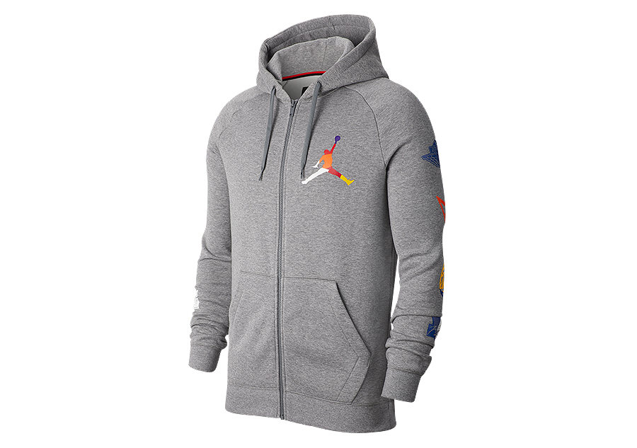 NIKE AIR JORDAN JUMPMAN RIVALS FULL ZIP HOODIE CARBON HEATHER price 77.50 Basketzone