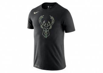 Nike Nba Milwaukee Bucks Logo Dri Fit Tee Black Price 29 00 Basketzone Net