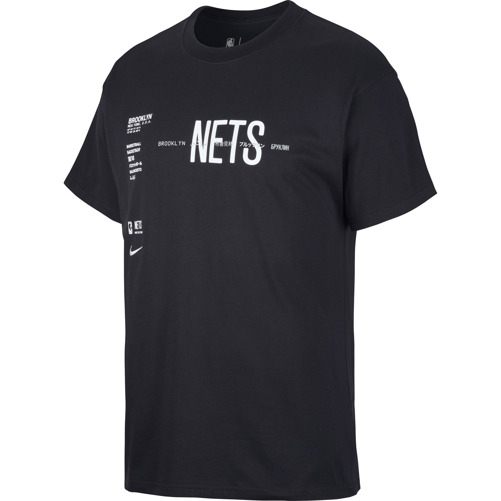 NIKE NBA BROOKLYN NETS WORLD COURTSIDE TEE BLACK