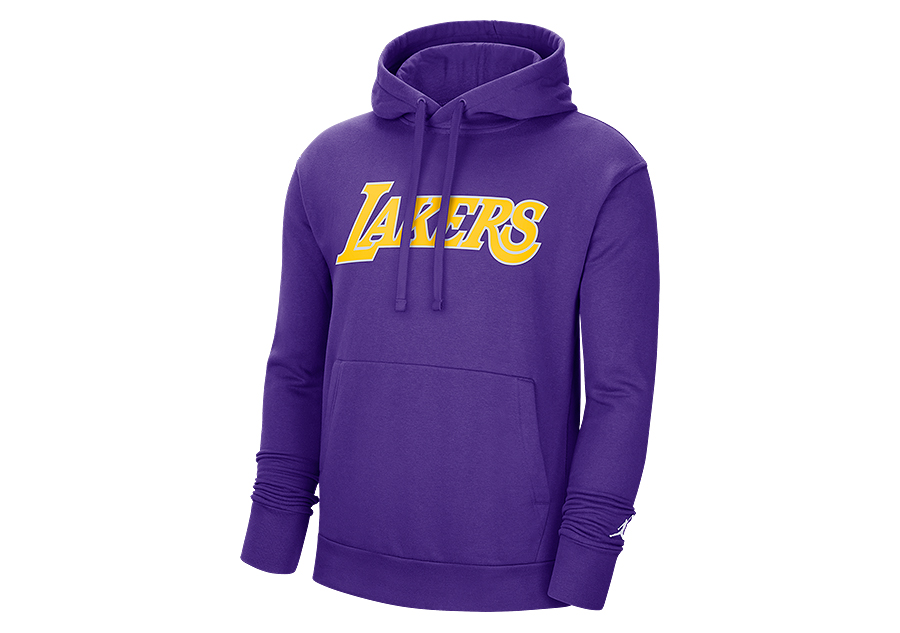 Lakers Hoodie Mens Medium Black Gray Purple NBA Los Angeles Pocket Logo M