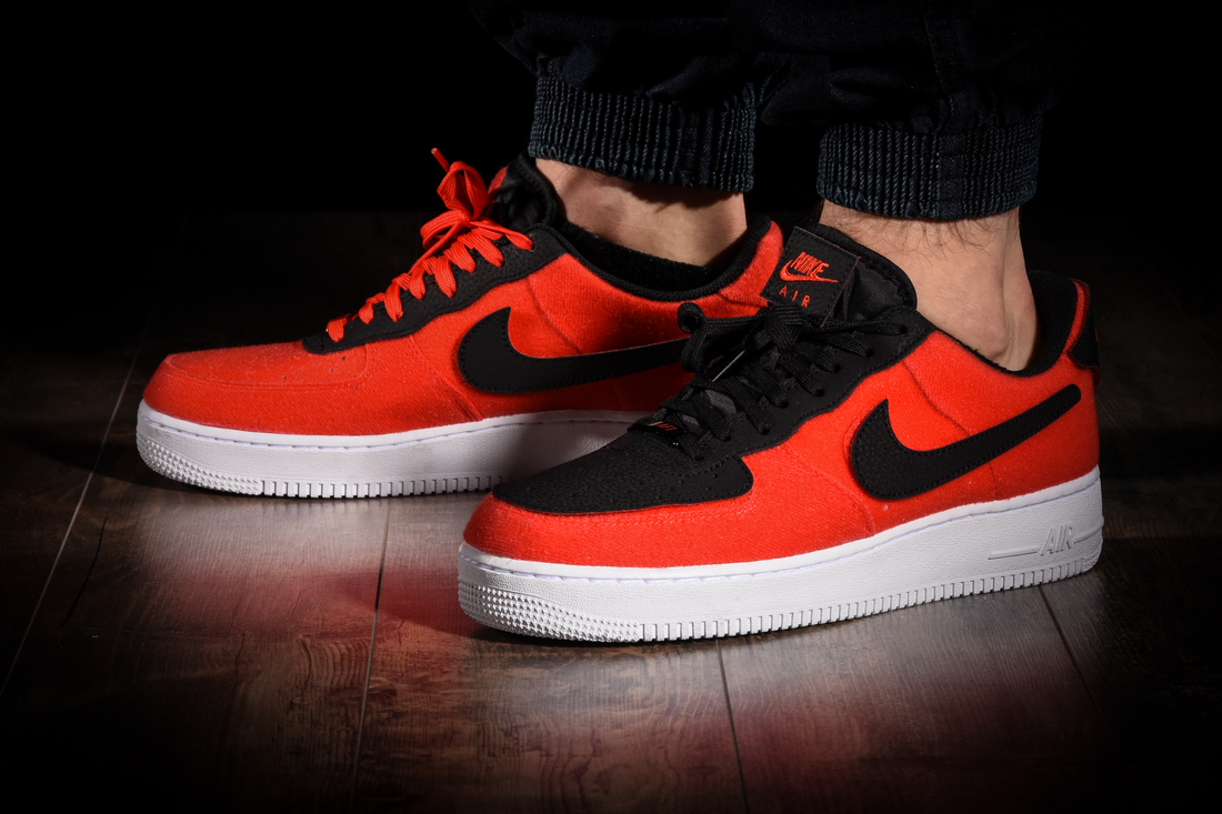 The Black and Red Air Force 1 Sneakers