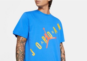 NIKE AIR JORDAN HBR STRETCH CREW TEE SIGNAL BLUE