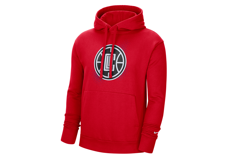 NIKE NBA LOS ANGELES CLIPPERS FLEECE ESSENTIAL HOODIE UNIVERSITY RED