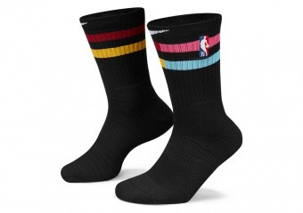 Nike 2021-22 City Edition Miami Heat Crew Socks, Large, Black