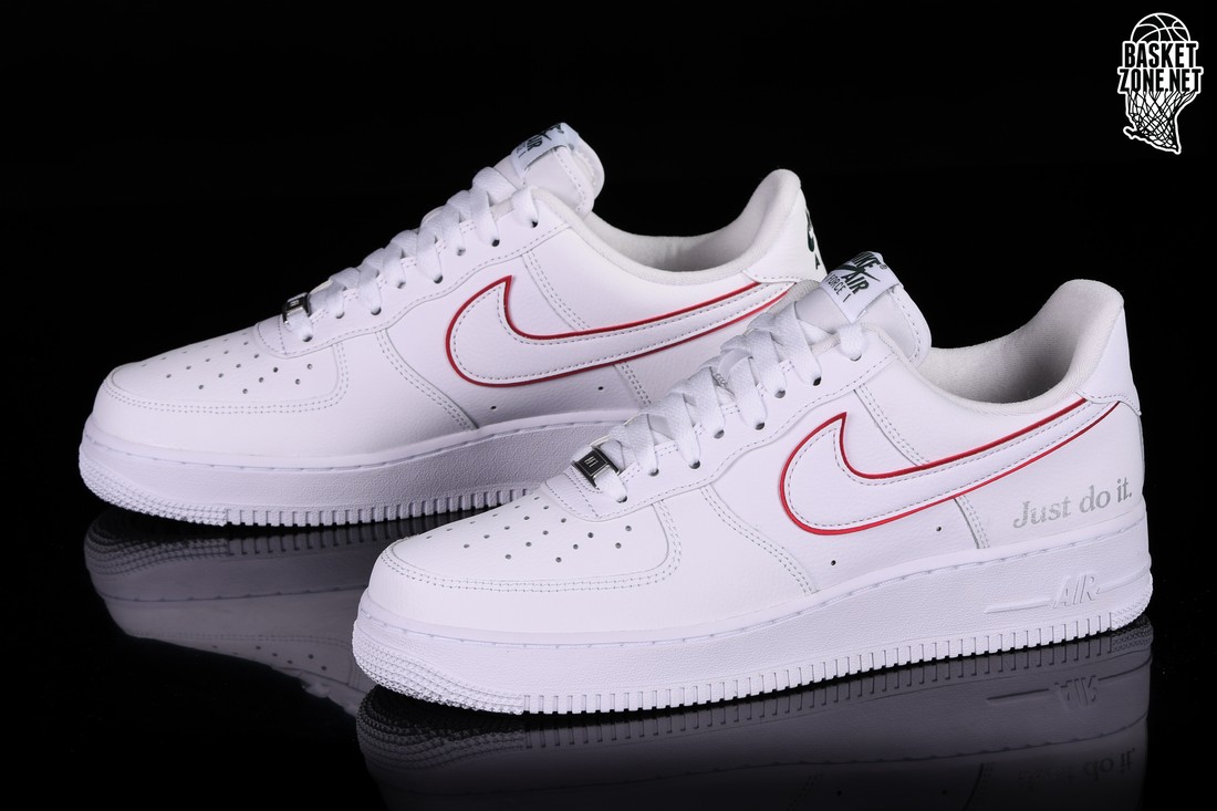 NIKE AIR FORCE 1 LOW JUST DO IT WHITE FIRE RED por | Basketzone.net