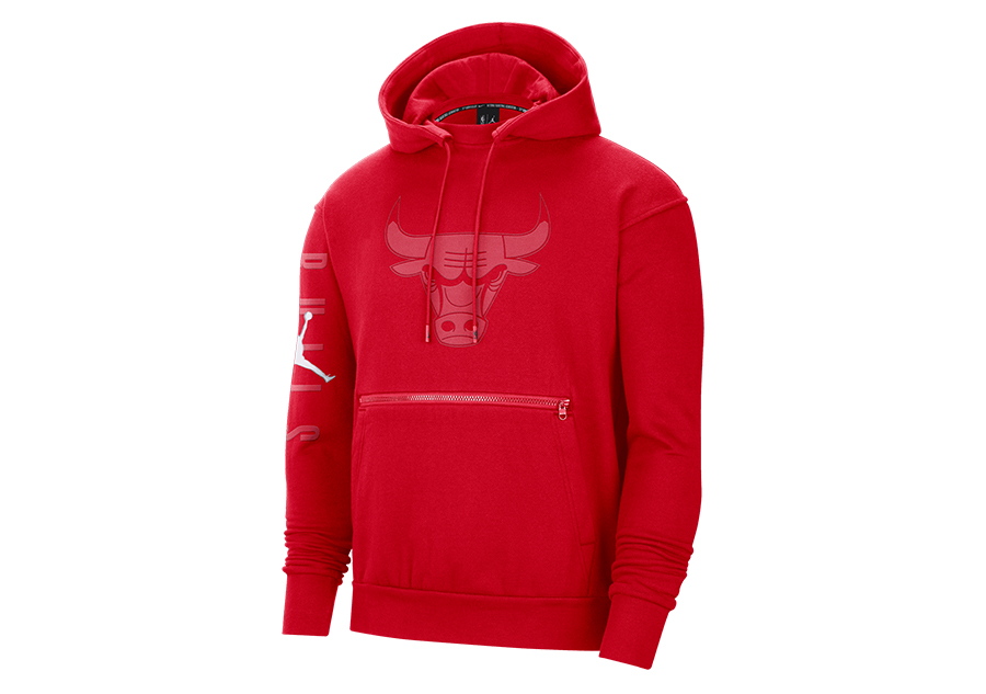 NIKE NBA CHICAGO BULLS FLEECE COURTSIDE STATEMENT HOODIE UNIVERSITY RED ...