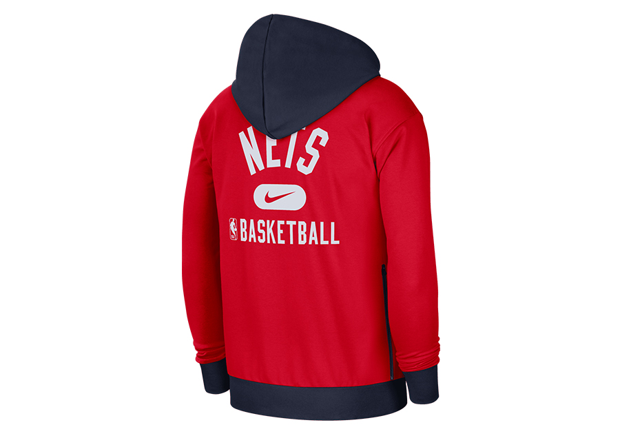 Men's Nike Red/Navy Brooklyn Nets 2021/22 City Edition Courtside Heavyweight Fleece Full-Zip Hoodie