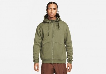 NIKE AIR JORDAN ESSENTIALS FLEECE FULL-ZIP HOODIE MEDIUM OLIVE