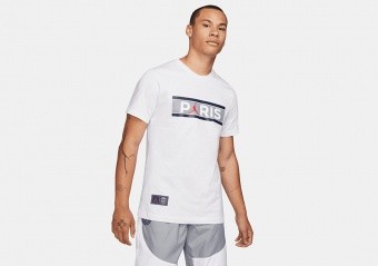 NIKE AIR JORDAN PSG WORDMARK TEE BIRCH HEATHER