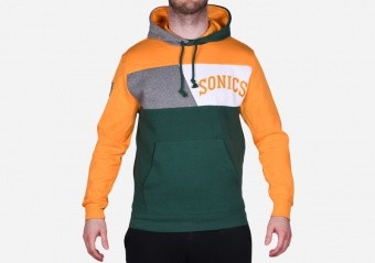 MITCHELL & NESS COLOR BLOCKED FLEECE HOODIE SEATTLE SUPERSONICS