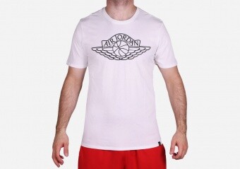 NIKE AIR JORDAN SPORTSWEAR WINGS BRAND 5 TEE WHITE